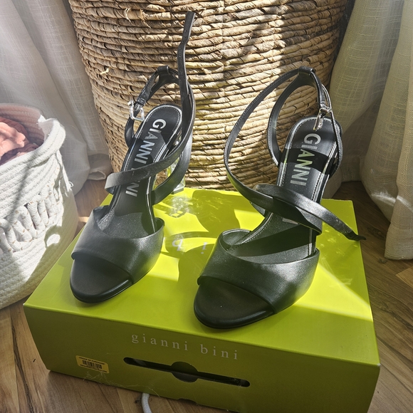 Gianni Bini Black Strappy Heels - Picture 1 of 9